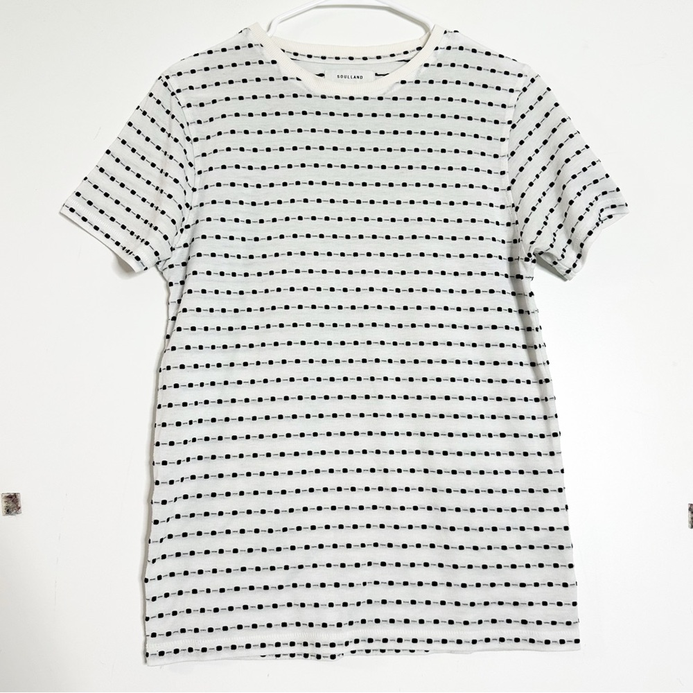 Soulland fernell embroidered dot short sleeve tee shirt